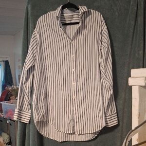 Striped Blue and White Sleeping Shirt.